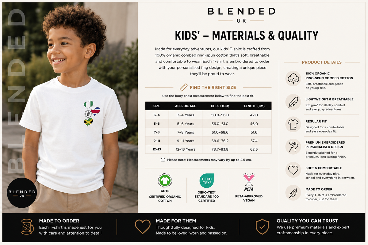 Kids Blended Custom Flag T-Shirt